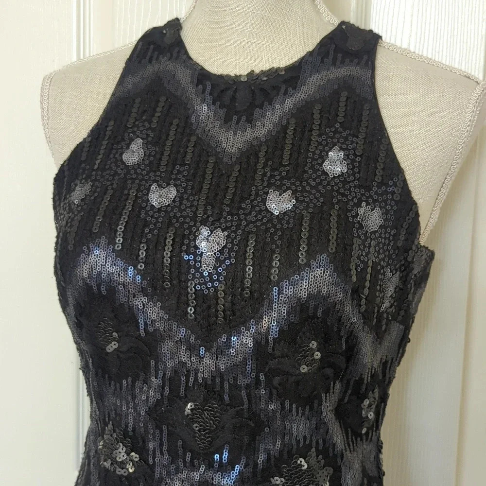 Alexia Admor Sequin Black & Navy Mini Dress - Picture 5 of 9
